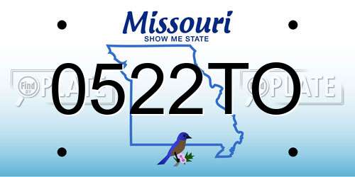 0522TO Missouri License Plate