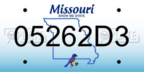 05262D3 Missouri License Plate