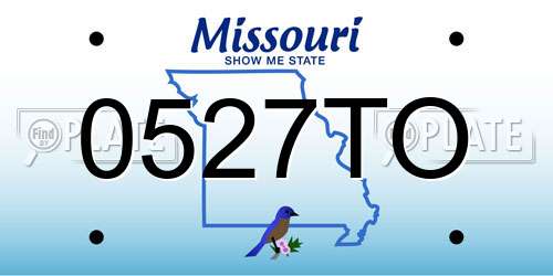0527TO Missouri License Plate