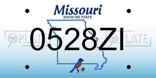 0528ZI Missouri License Plate