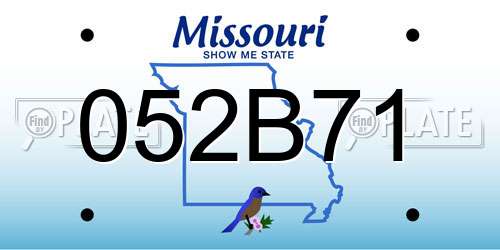 052B71 Missouri License Plate