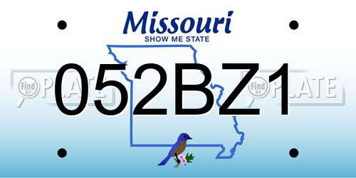 052BZ1 Missouri License Plate