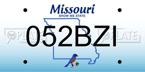 052BZI Missouri License Plate
