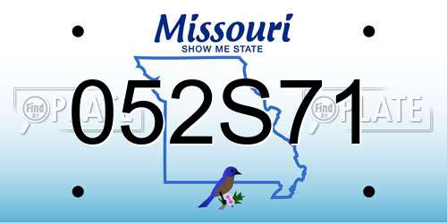 052S71 Missouri License Plate