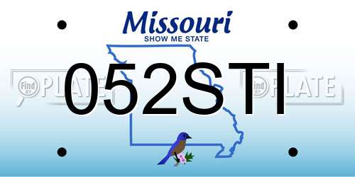 052STI Missouri License Plate