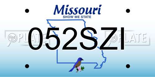 052SZI Missouri License Plate