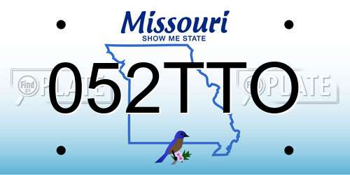 052TTO Missouri License Plate