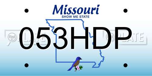 053HDP Missouri License Plate