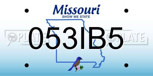 053IB5 Missouri License Plate
