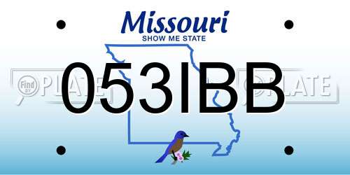053IBB Missouri License Plate