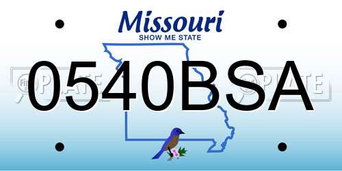 0540BSA Missouri License Plate