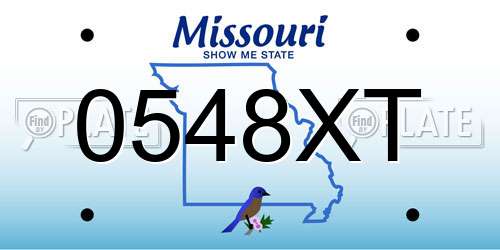 0548XT Missouri License Plate