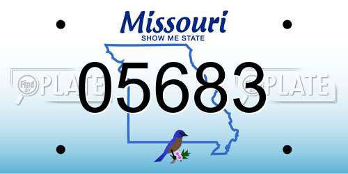 05683 Missouri License Plate