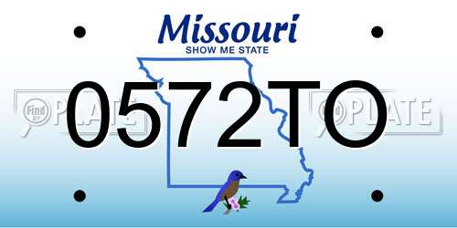 0572TO Missouri License Plate