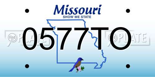 0577TO Missouri License Plate