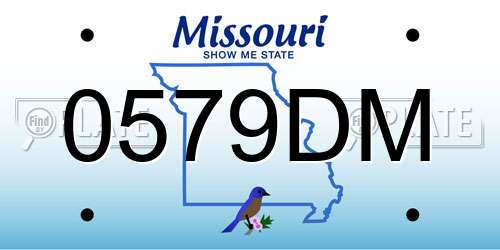 0579DM Missouri License Plate
