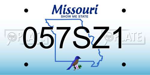 057SZ1 Missouri License Plate
