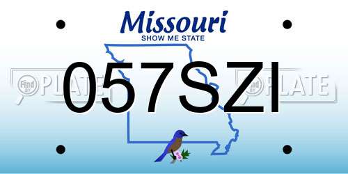 057SZI Missouri License Plate