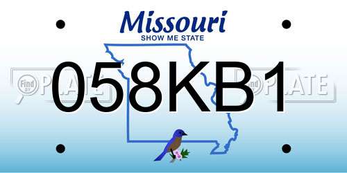 058KB1 Missouri License Plate