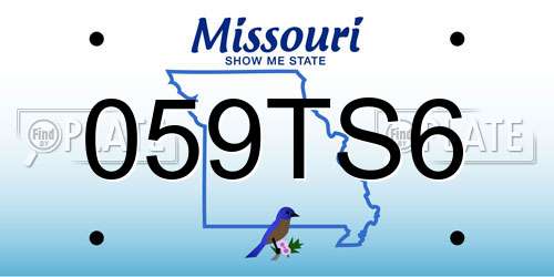 059TS6 Missouri License Plate