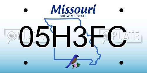 05H3FC Missouri License Plate