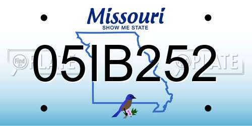 05IB252 Missouri License Plate