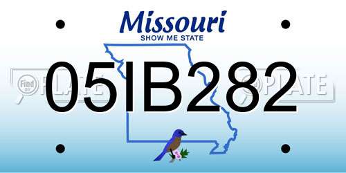 05IB282 Missouri License Plate