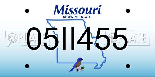 05II455 Missouri License Plate