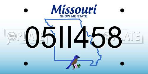 05II458 Missouri License Plate
