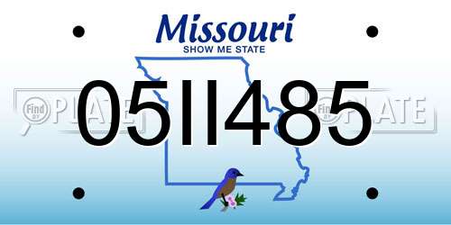 05II485 Missouri License Plate