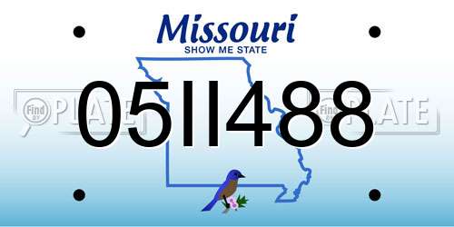 05II488 Missouri License Plate