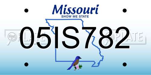 05IS782 Missouri License Plate