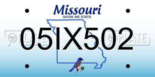 05IX502 Missouri License Plate