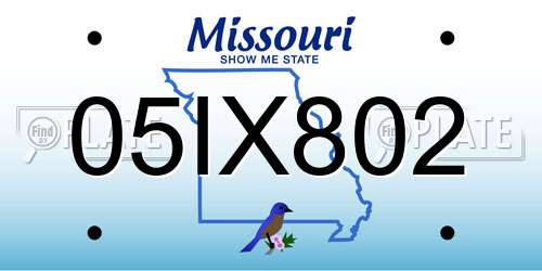 05IX802 Missouri License Plate