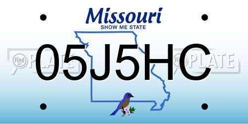 05J5HC Missouri License Plate