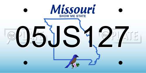 05JS127 Missouri License Plate
