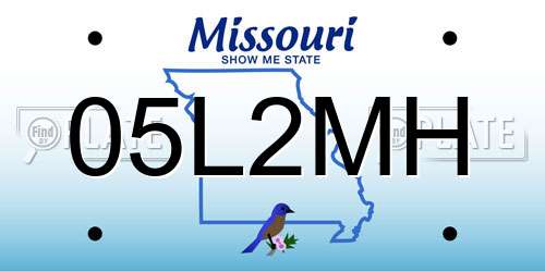 05L2MH Missouri License Plate