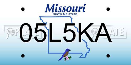 05L5KA Missouri License Plate