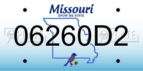 06260D2 Missouri License Plate