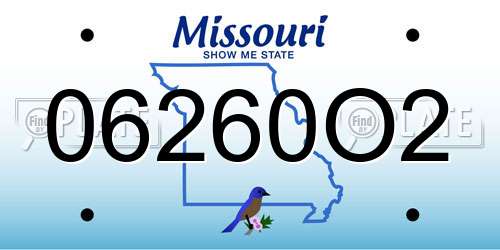 06260O2 Missouri License Plate