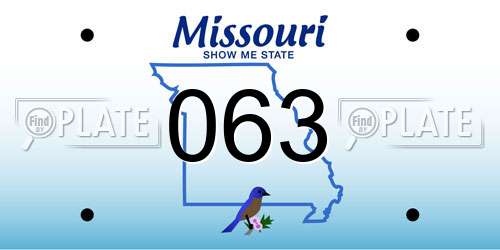 063 Missouri License Plate