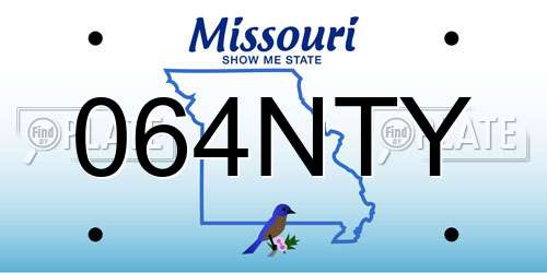 064NTY Missouri License Plate