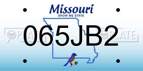 065JB2 Missouri License Plate