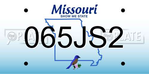 065JS2 Missouri License Plate