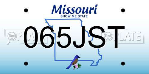 065JST Missouri License Plate