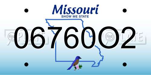 06760O2 Missouri License Plate