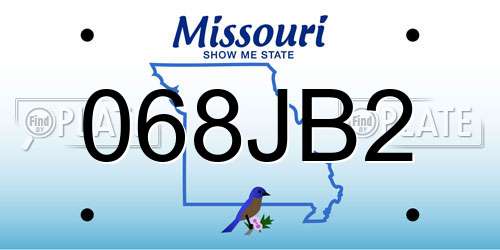 068JB2 Missouri License Plate