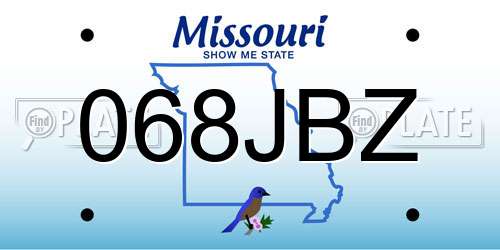 068JBZ Missouri License Plate