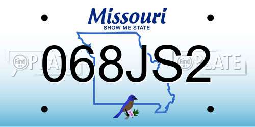 068JS2 Missouri License Plate