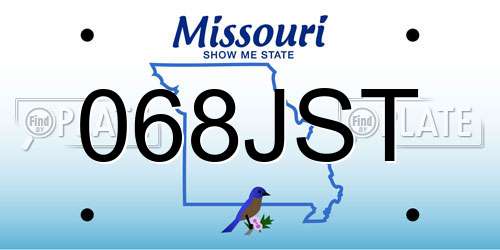 068JST Missouri License Plate